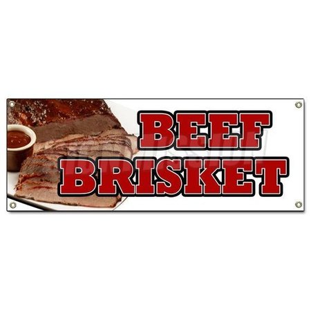 SIGNMISSION BEEF BRISKET BANNER SIGN slow cooked bar b que texas smoked sandwich B-Beef Brisket